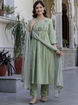 Jaipuri v-neck 3pcs wholesale kurtis online india with cash on delivery